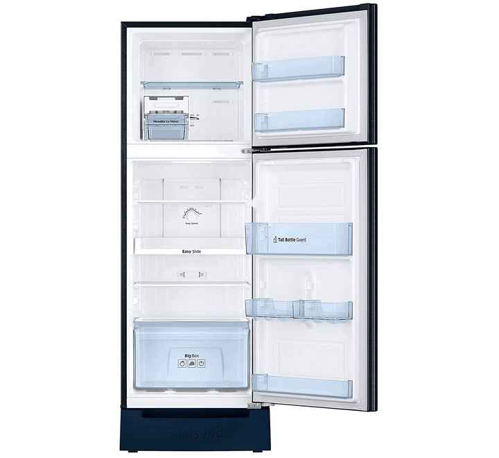 Samsung 253 L 2 Star Inverter Frost Free Double Door Refrigerator Base Stand with Drawer Saffron Blue (RT28A3122U8)